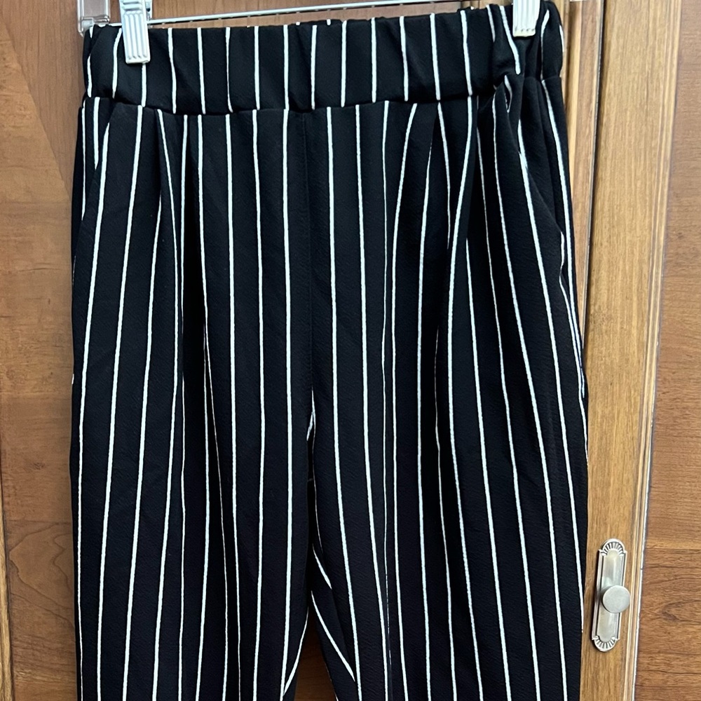 Black and White Striped Pants